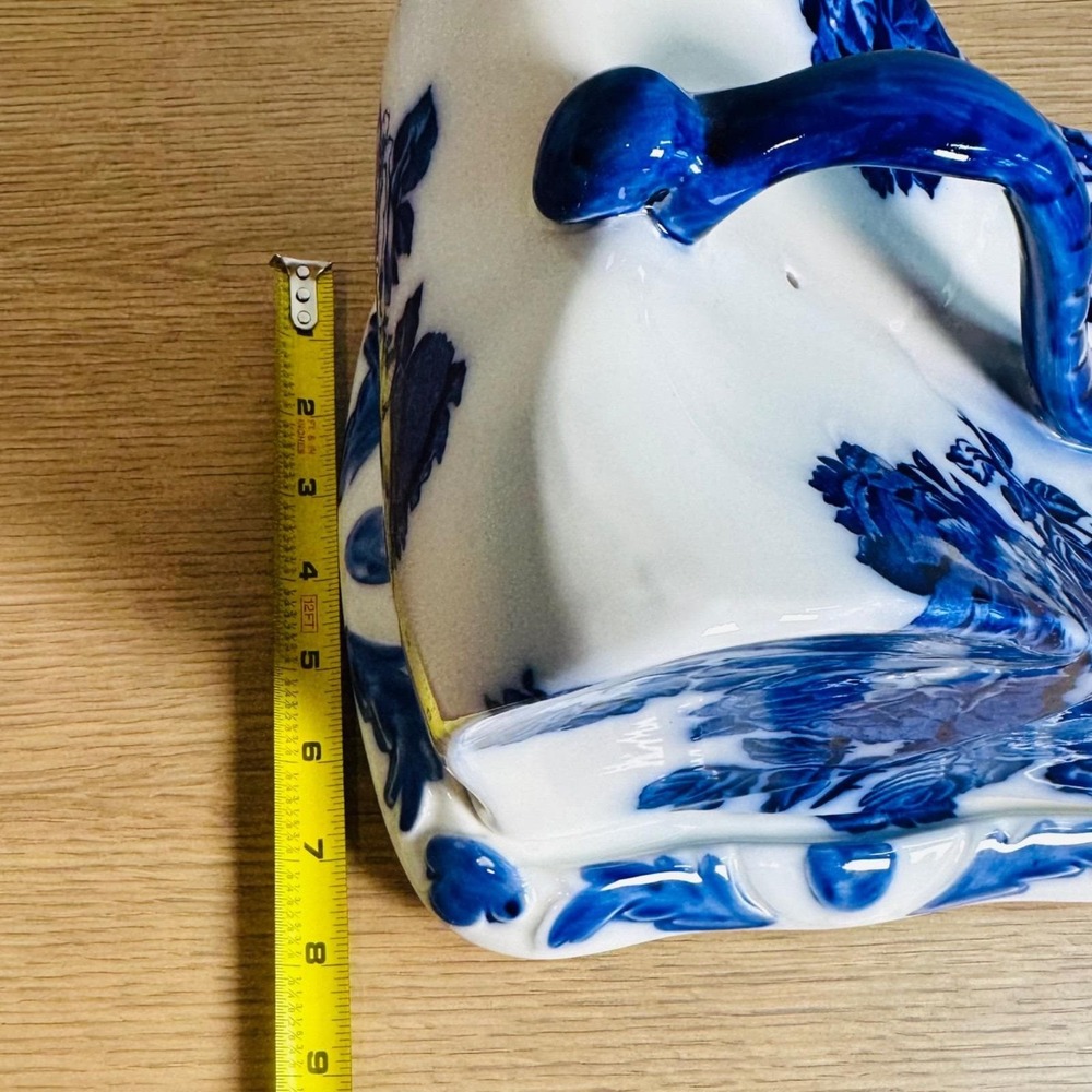 VTG Blakeney Ironstone Flow Blue Rose Cheese Keeper Dish Staffordshire England - Picture 12 of 15